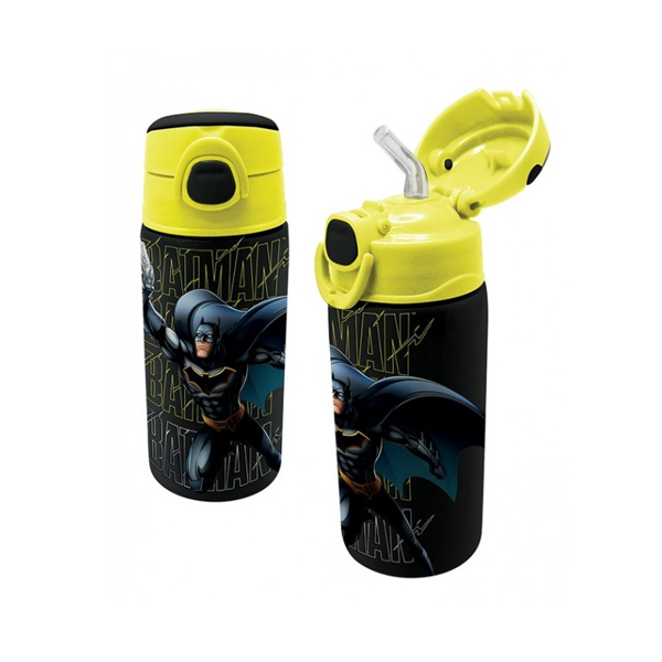 Batman Παγούρι Ανοξείδωτο Με Καλαμάκι 500ml (245411)