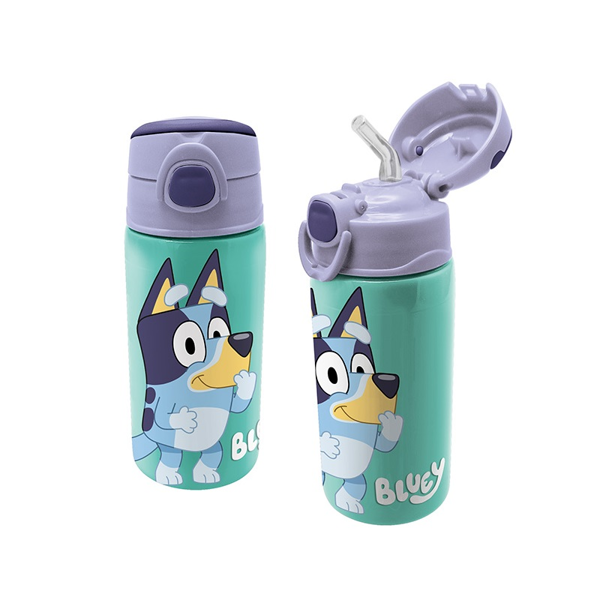 Bluey Παγούρι Ανοξείδωτο Με Καλαμάκι 500ml (246414)