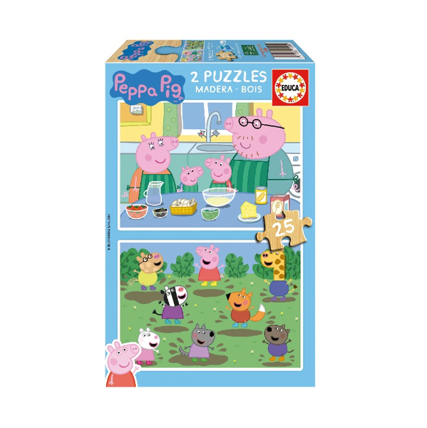 Educa 2x25 Super Wooden Puzzles Peppa Pig (19995)