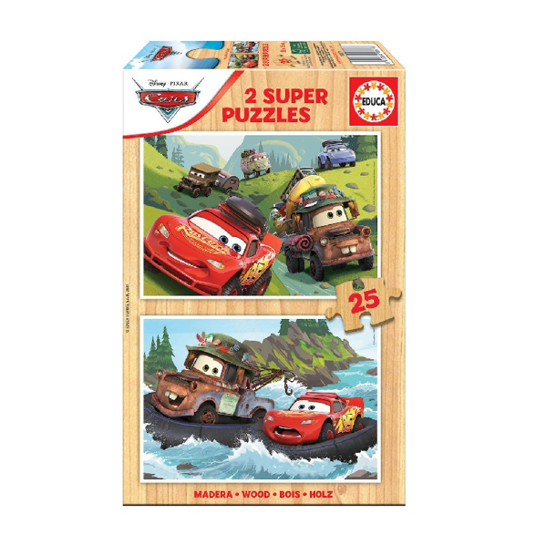 Educa 2x25 Super Wooden Puzzles Cars (18877)