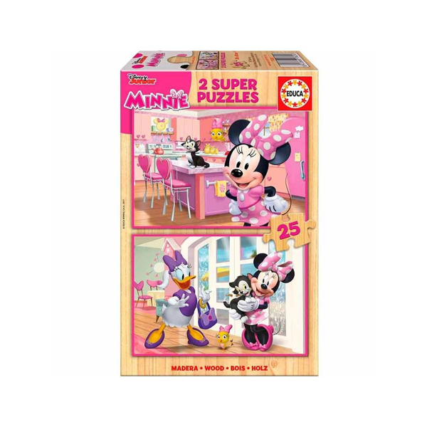 Educa 2x25 Super Wooden Puzzles Minnie Mouse (17625)