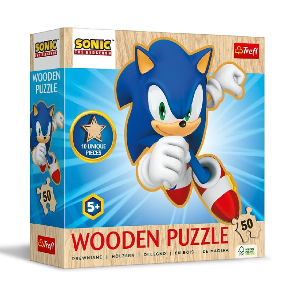 Trefl Wooden Shaped Puzzle 50τεμ Sonic The Hedgehog (20284)