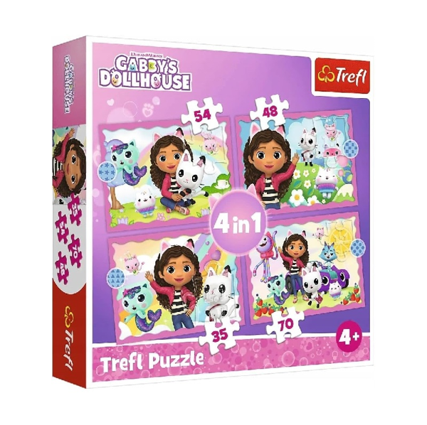 Trefl Puzzle 4in1 Gabbys Dollhouse (34620)